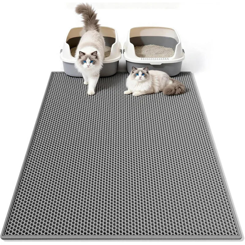Cat Litter Mat | Honeycomb Double-Layer EVA Trapping Mat for Litter Box