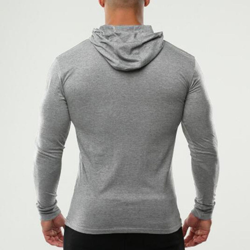 Men's Long Sleeve Gym Hoodie T-Shirt | Bodybuilding & Workout Top