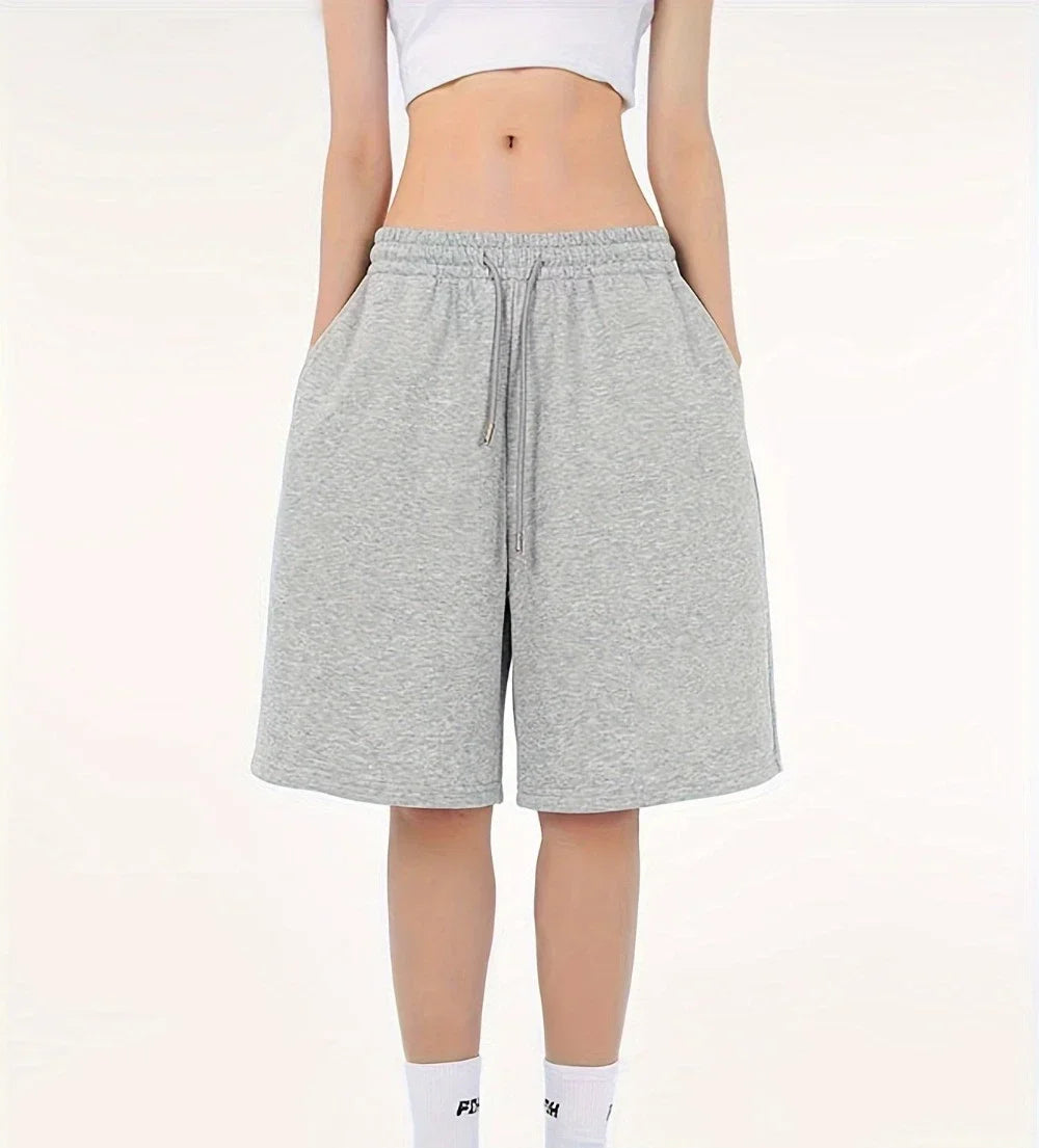 Men's Casual Athletic Shorts with Elastic Waistband and Drawstring Side Pockets - Solid Color, Perfect for Gym Wear