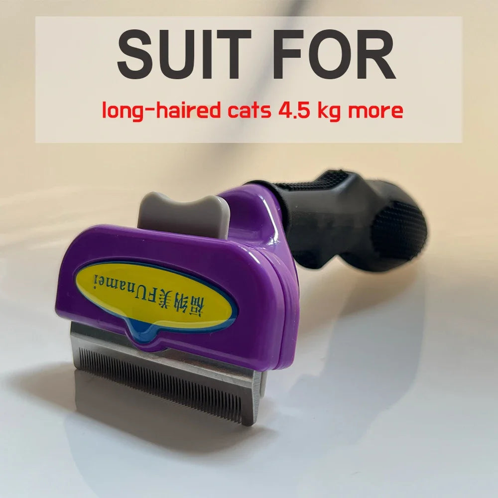 Pet Deshedding Grooming Brush | Hair Remover Comb for Dogs & Cats — Short & Long Hair