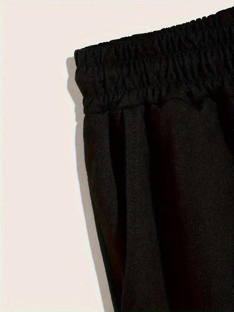 Men's Casual Athletic Shorts with Elastic Waistband and Drawstring Side Pockets - Solid Color, Perfect for Gym Wear