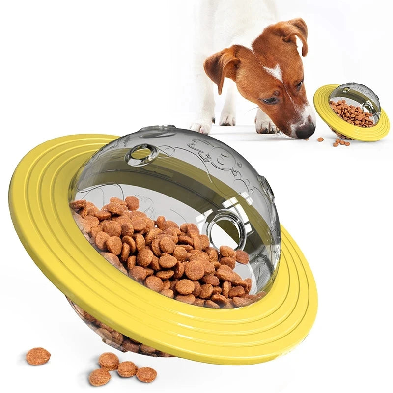 Interactive Dog Treat Dispenser Toy | IQ Training Slow Feeder Flying Disc for Dogs & Cats