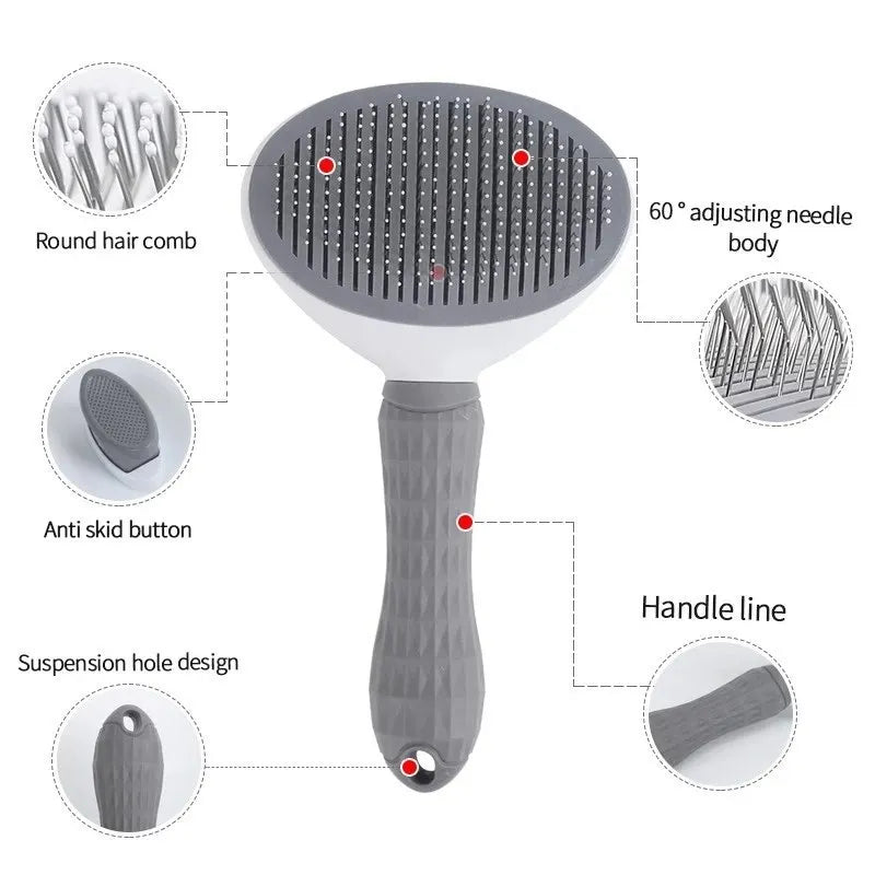 Pet Grooming Slicker Brush | Hair Remover & Deshedding Comb for Dogs & Cats
