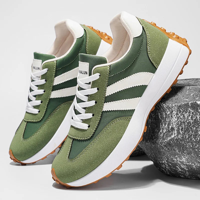 Men's Striped Casual Sneakers | Lightweight & Scratch-Resistant