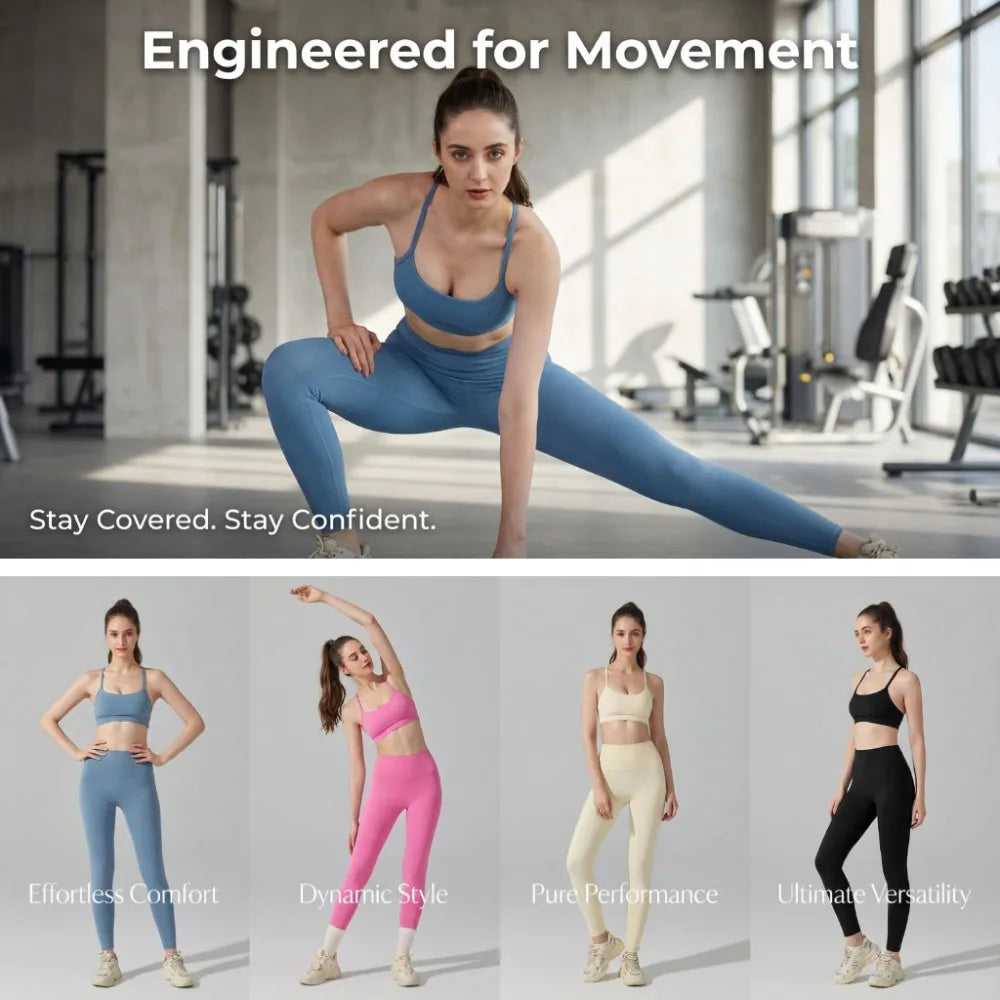Activewear Set 2-Piece: Sports Bra & High Waist Leggings, Workout Outfit for Yoga, Running, Fitness & Gym Clothing for Women’s