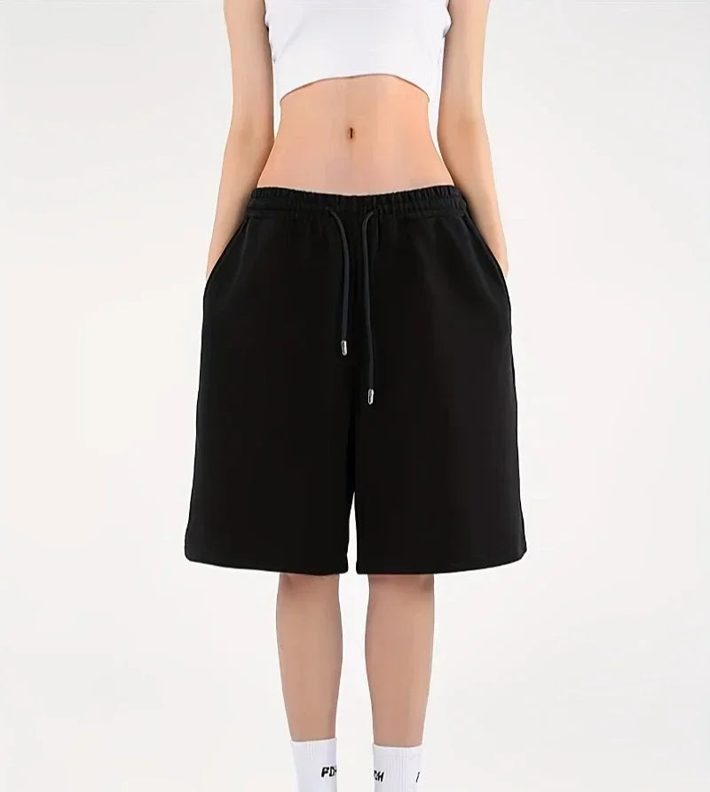 Men's Casual Athletic Shorts with Elastic Waistband and Drawstring Side Pockets - Solid Color, Perfect for Gym Wear