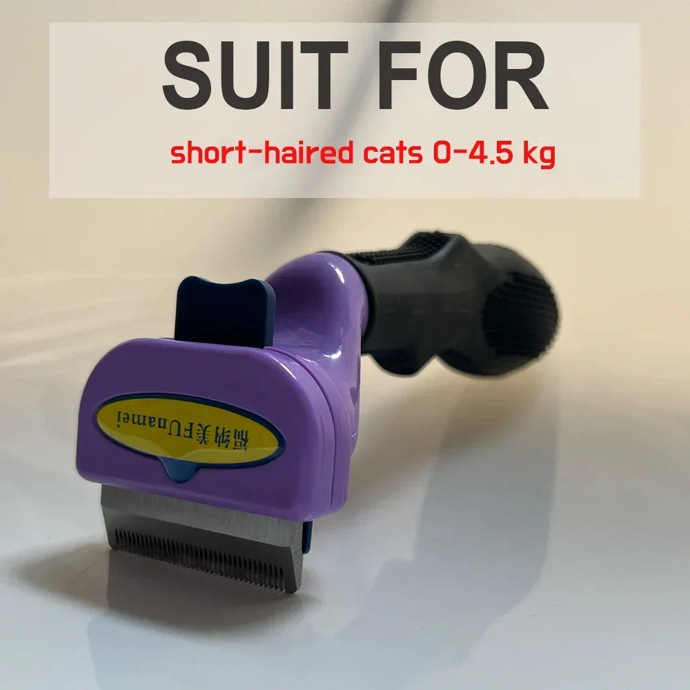 Pet Deshedding Grooming Brush | Hair Remover Comb for Dogs & Cats — Short & Long Hair