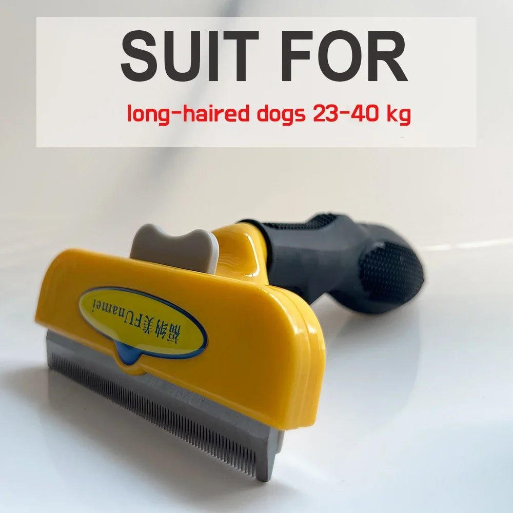Pet Deshedding Grooming Brush | Hair Remover Comb for Dogs & Cats — Short & Long Hair