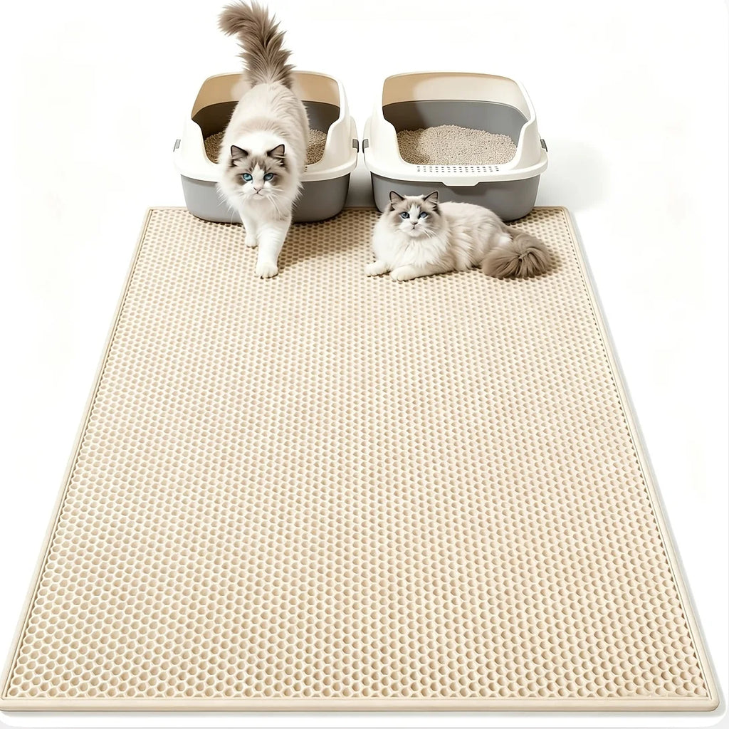 Cat Litter Mat | Honeycomb Double-Layer EVA Trapping Mat for Litter Box