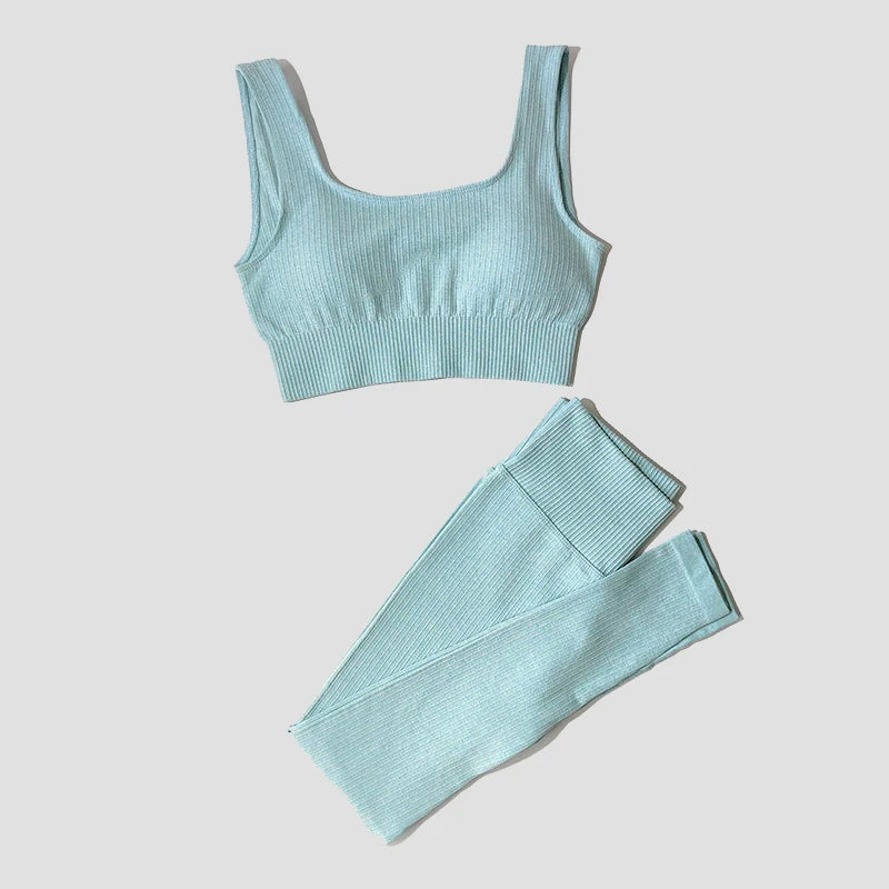Women's Seamless Yoga Set | High-Waist Leggings & Padded Sports Bra