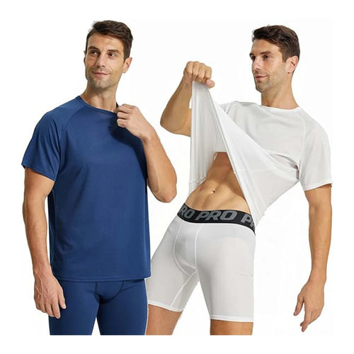 3-Pack Men's Athletic Shirts | Quick-Dry Moisture-Wicking Compression T-Shirts
