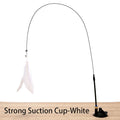 Interactive Cat Feather Wand Toy | Hands-Free Suction Cup Teaser with Bell