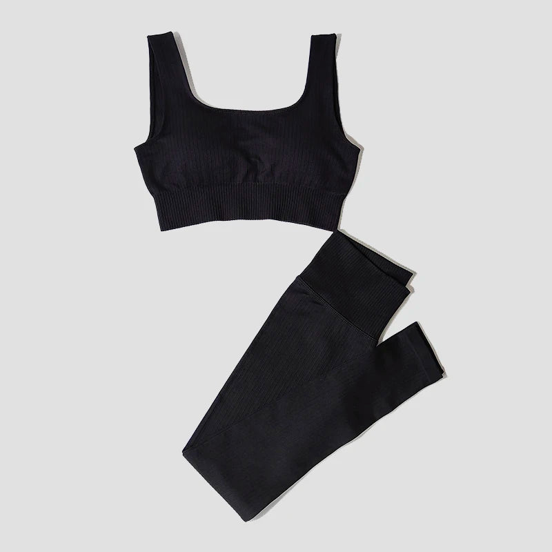 Women's Seamless Yoga Set | High-Waist Leggings & Padded Sports Bra