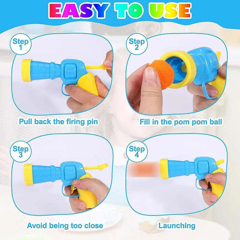 Cat Ball Launcher Toy | Interactive Mini Shooting Gun with Plush Balls