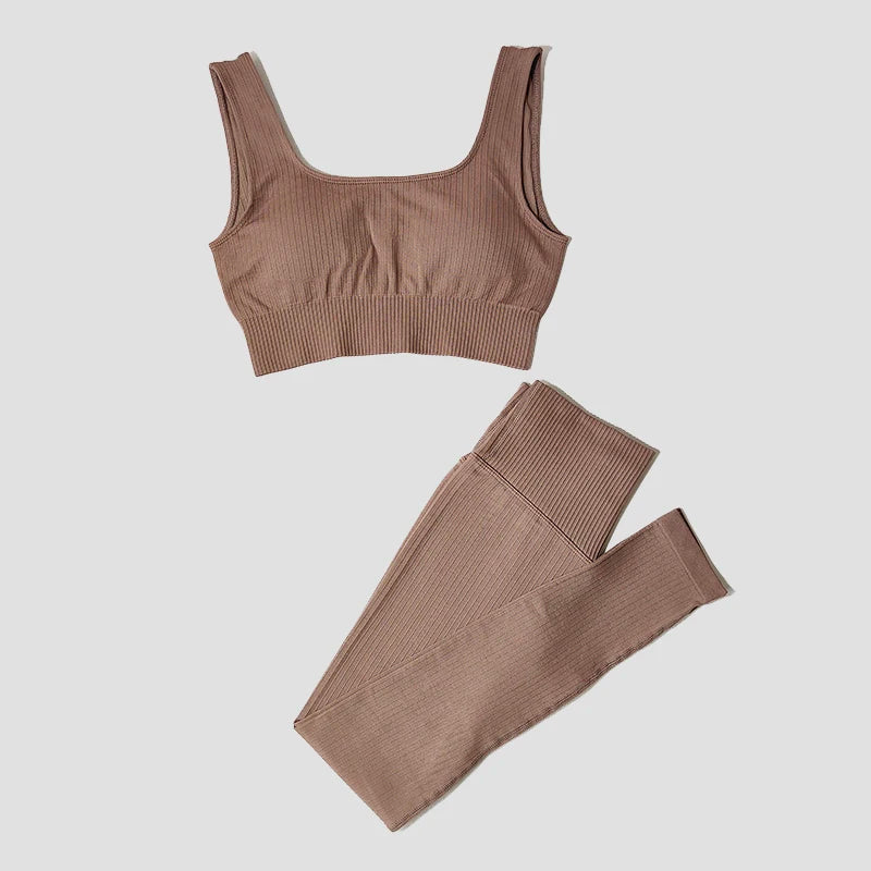 Women's Seamless Yoga Set | High-Waist Leggings & Padded Sports Bra