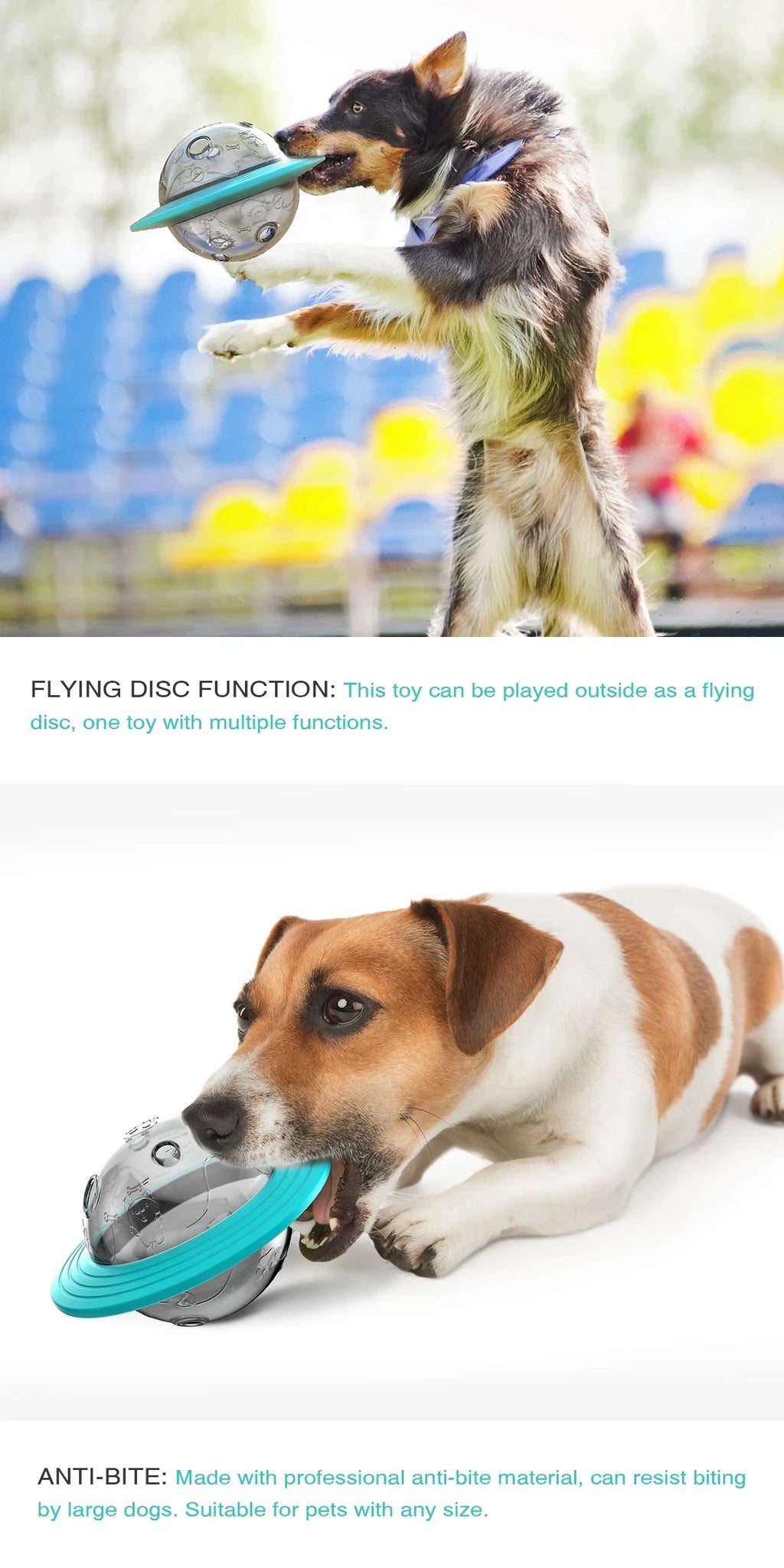 Interactive Dog Treat Dispenser Toy | IQ Training Slow Feeder Flying Disc for Dogs & Cats