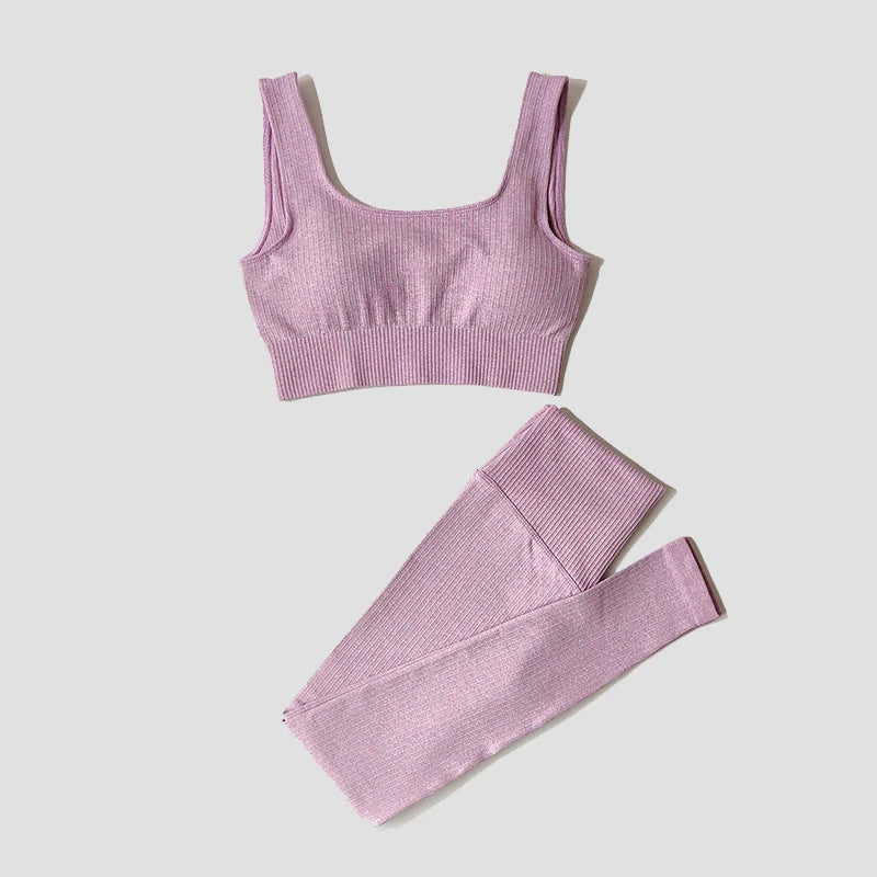 Women's Seamless Yoga Set | High-Waist Leggings & Padded Sports Bra
