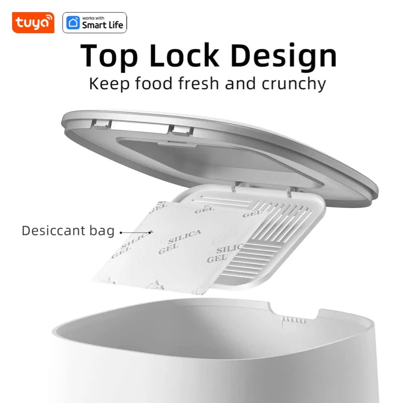 WiFi Automatic Cat Feeders for 2 Cats, 4L Cat Food Dispenser with APP Control, Double Stainless Steel Bowls, Low Food Alarms