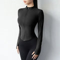Women's Quick-Dry Yoga Zip Jacket | Slim Fit Long Sleeve Training Top