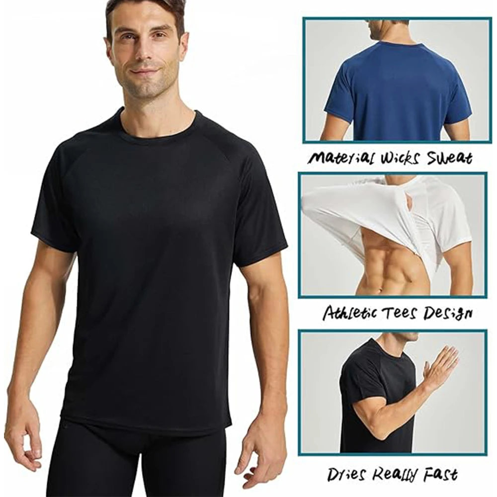 3-Pack Men's Athletic Shirts | Quick-Dry Moisture-Wicking Compression T-Shirts