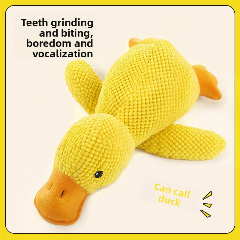 Calming Duck Squeaky Plush Toy | Sleep Aid & Companion Toy for Dogs & Puppies