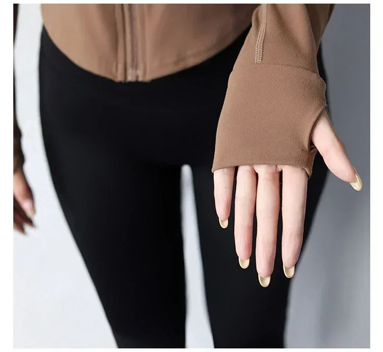 Women's Quick-Dry Yoga Zip Jacket | Slim Fit Long Sleeve Training Top