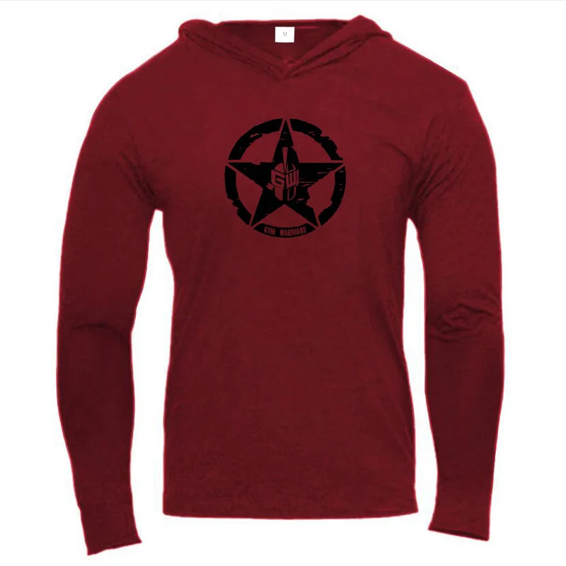 Men's Long Sleeve Gym Hoodie T-Shirt | Bodybuilding & Workout Top