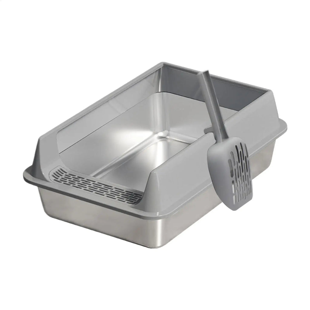 Deepened Semi-Enclosed Cat Litter Box | Splashproof with Scoop & Odor Control