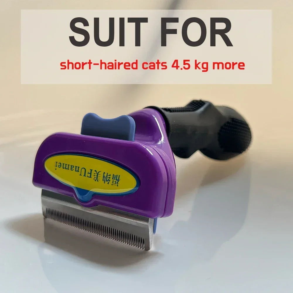 Pet Deshedding Grooming Brush | Hair Remover Comb for Dogs & Cats — Short & Long Hair