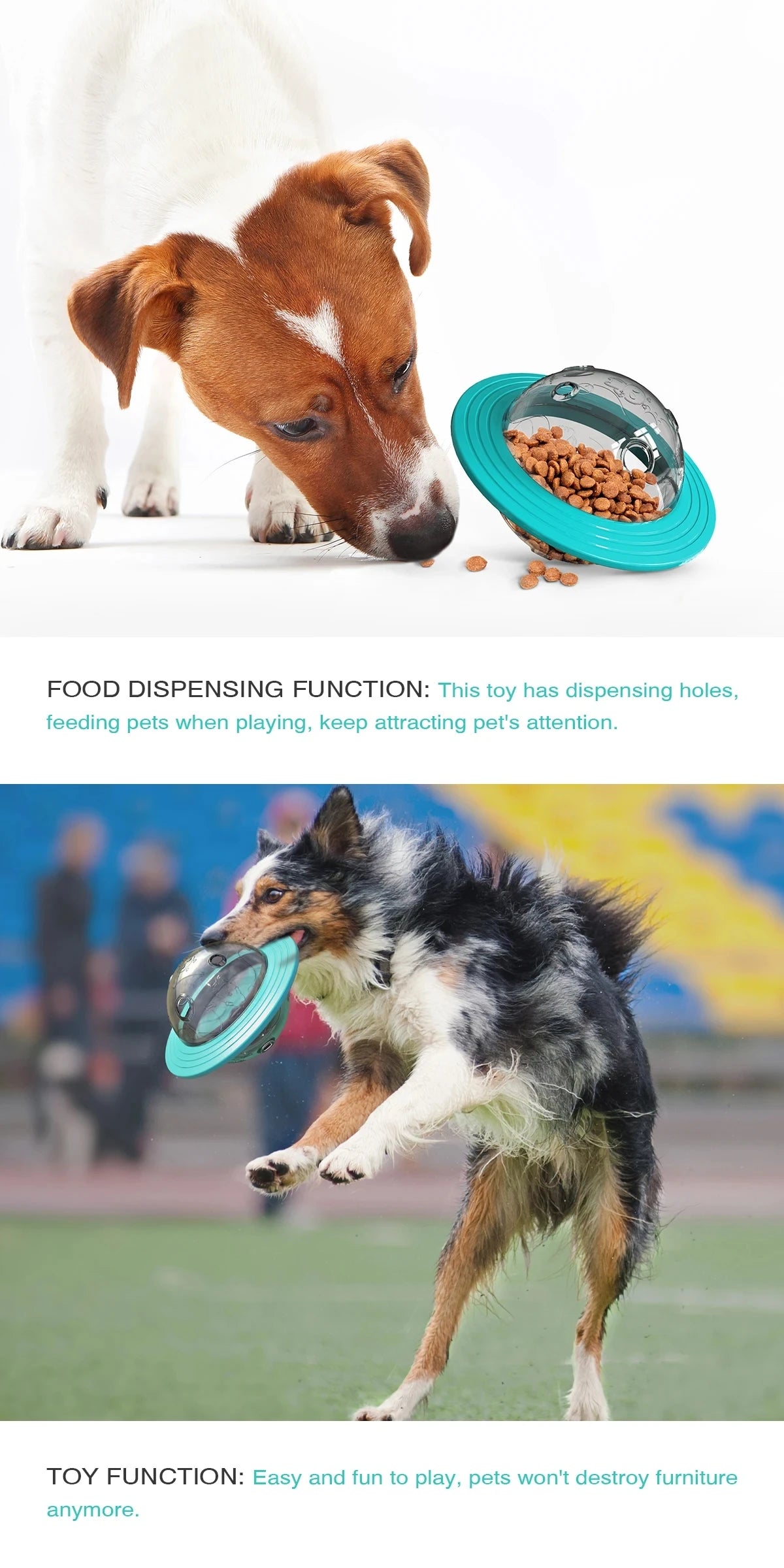 Interactive Dog Treat Dispenser Toy | IQ Training Slow Feeder Flying Disc for Dogs & Cats