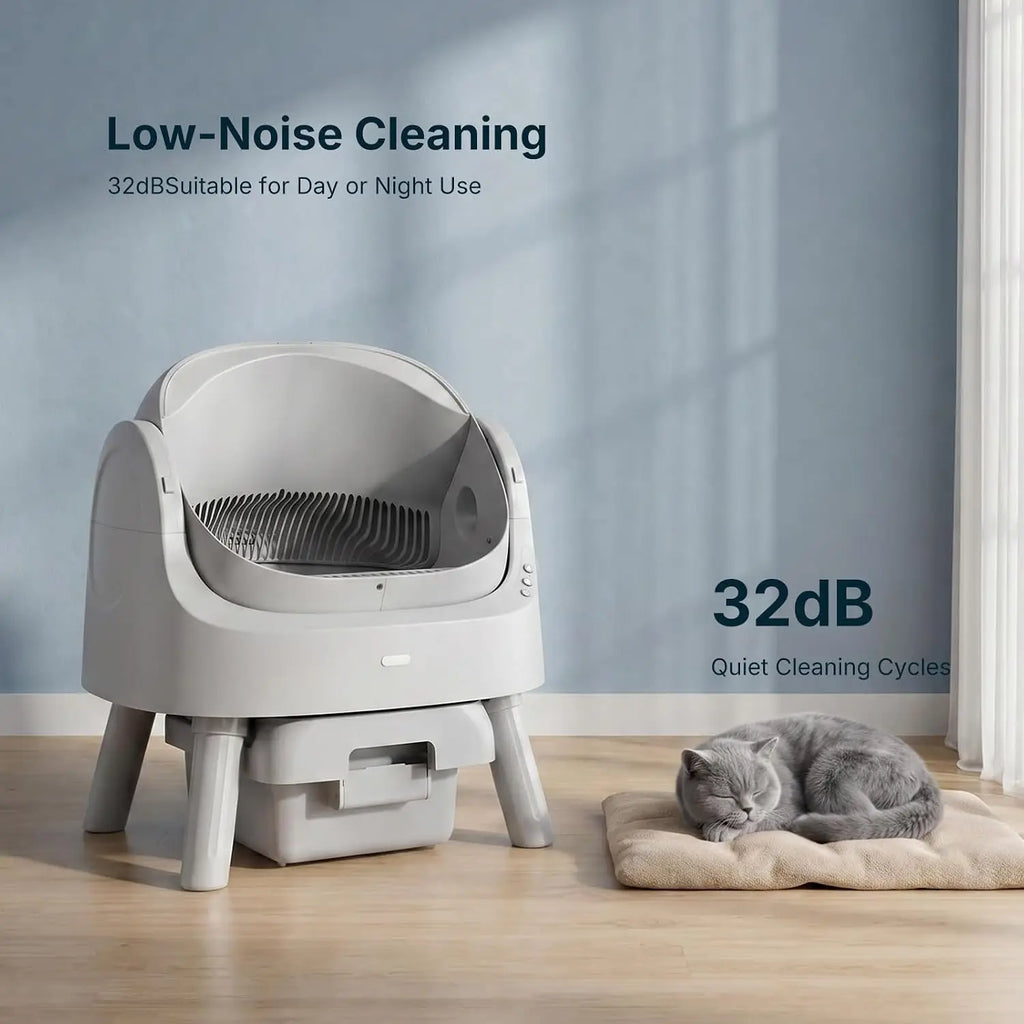 Automatic Self-Cleaning Litter Box | Large Capacity, Low Noise, Open-Top Design