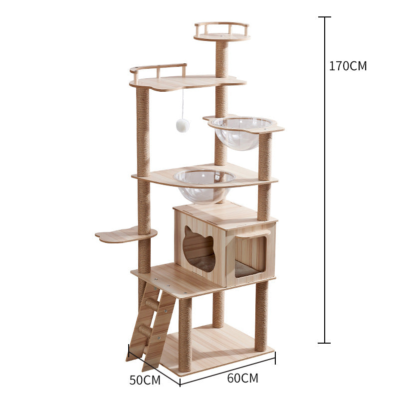 Cat Tree with Scratching Board, Nest & Climbing Frame