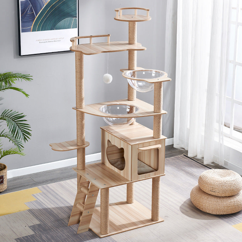 Cat Tree with Scratching Board, Nest & Climbing Frame