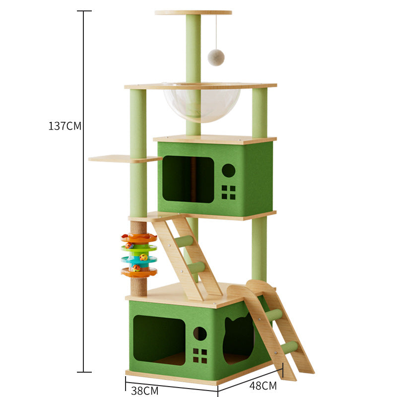 Cat Tree with Scratching Board, Nest & Climbing Frame